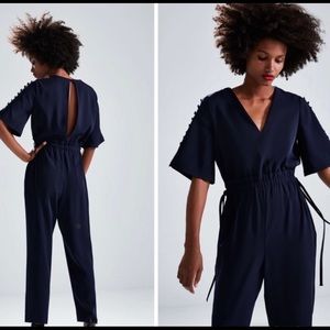 NWT Zara navy blue jumpsuit
